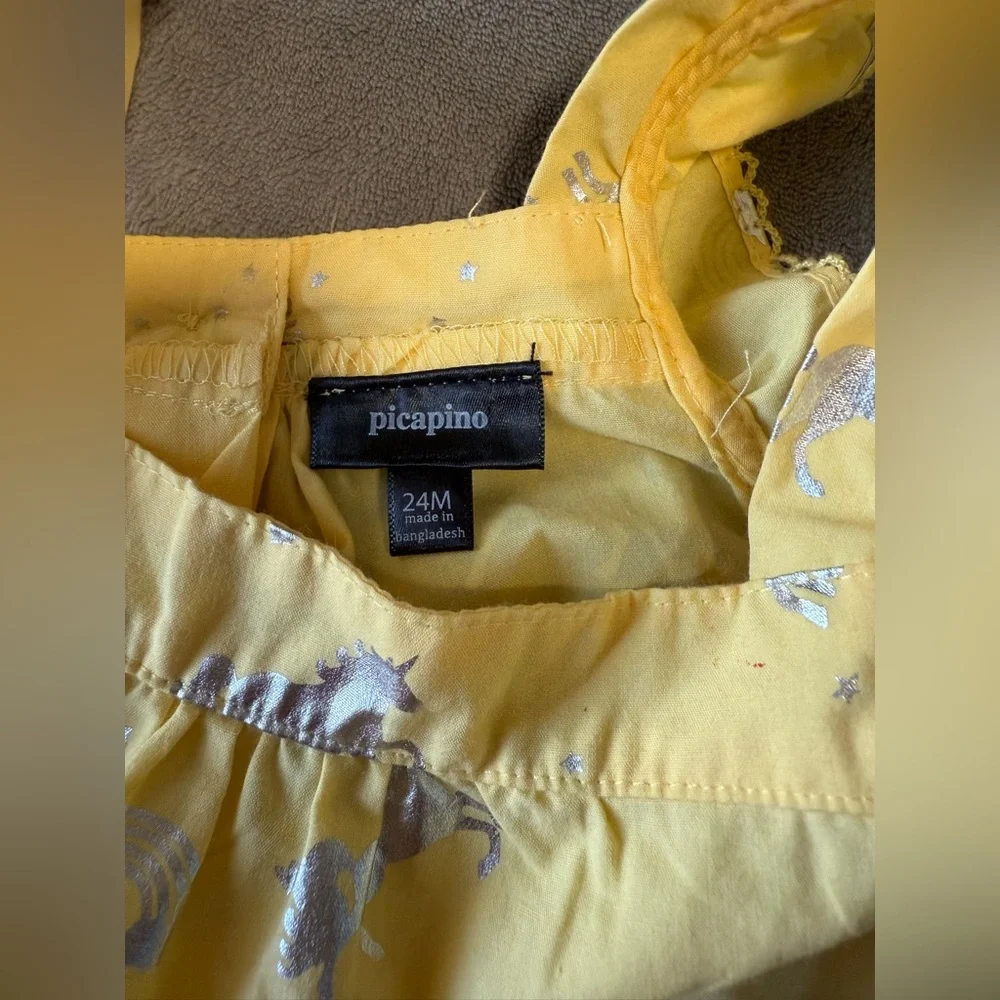 Yellow and Blue baby girl dress